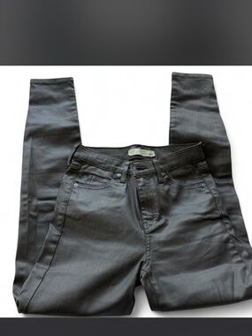 Topshop Coated Jamie Jeans in Black